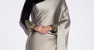 Black and Grey Satin Saree | Satin saree, Indian saree blouses .