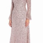Long Sequin Dress with Long Bell Sleev
