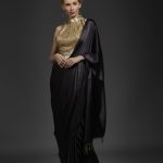 Khwaab Black & Gold Plain Sequin Saree, Rs 8999 /piece Anmol .