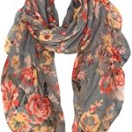 GERINLY Fashion Scarfs for Women Lightweight Flowers Print Long .