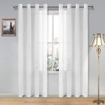 Amazon.com: DWCN White Sheer Curtains Linen Look Semi Transparent .