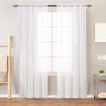 Amazon.com: Sheer White Curtains Bedroom Window Sheer Curtains .