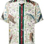 Shop Gucci Birds of Prey print bowling shirt. | Silk shirt men .