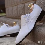 NEW HOT Sale Mens Wedding White Shoes Mens Black And White Leather .