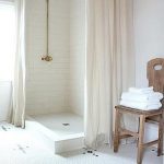 Corner Walk In Shower with Two Linen Shower Curtains (With images .