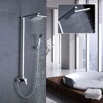 Auralum® 8 inch rain Shower Head Waterfall Design Overhead Tap SET .