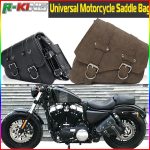 2PC Motorcycle PU Leather Saddle Side Bags Motorbike Side Moto Bag .