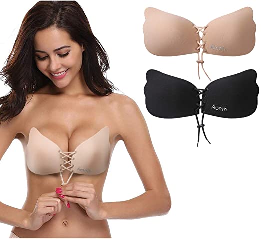 Aomh Invisible Adhesive Bra 2 Pack Sticky Bra Reusable Push up .