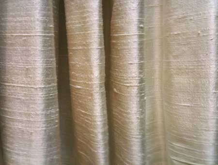 raw silk curtains in cream with large white panels at bottom (With .