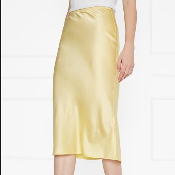 Anine Bing Skirts | Bar Silk Skirt Yellow Xs | Poshma