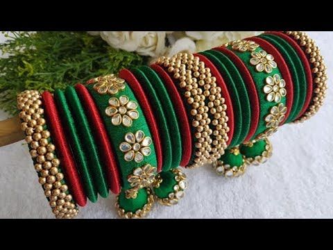 Latest Silk Thread Bangles Set Designs - YouTube | Thread bangles .