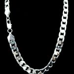 Width 7 MM) Silver necklace for men 22 inch sterling silver chain .