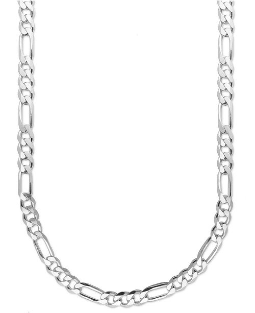 Macy's Men's Sterling Silver Necklace, 22" 8mm Figaro Chain .