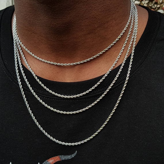 Stainless Steel Rope Chain Mens Silver chains mens steel | Et
