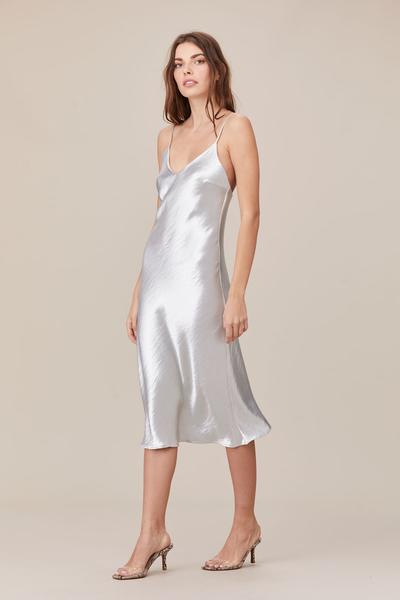 LNA Clothing – LNA Shine Slip Dress in Silv