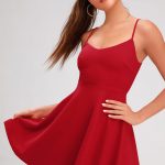 Cute Red Dress - Red Skater Dress - Red Party Dress - Mini Dre