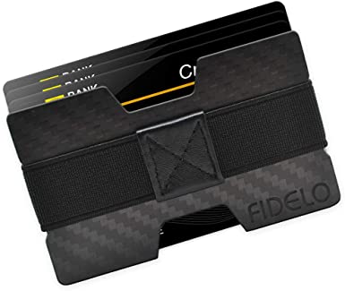 FIDELO Carbon FIber Minimalist Wallet - Mens Slim Wallet Credit .
