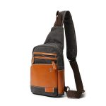 Latest Fashion Canvas Leather Chest Bag New Design Sling Bag .