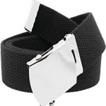 Amazon.com: Black Canvas Belt w/ Silver Buckle (One Size Fits All .