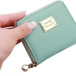 Amazon.com: Creazy Women Leather Small Wallet Card Holder Zip Coin .