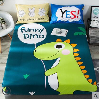1pc Dinosaur Designs 100% Cotton Mattress Cover Fitted Sheet Bed .