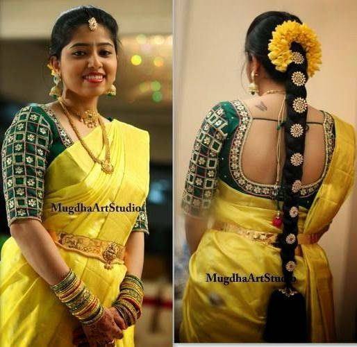 south indian bridal blouse back designs #blousedesign .