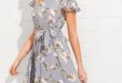 Wear this Light blue floral spring dress to the next spring event .