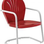 Amazon.com : Crosley Furniture Griffith Metal Outdoor Chair - Red .