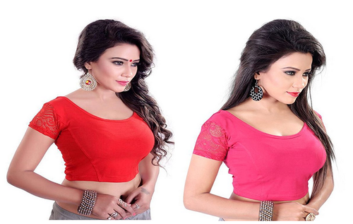 Readymade Free Size Saree Stretchable Blouses Combo at Rs 521/pair .