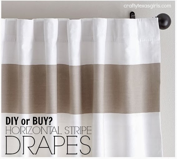 Crafty Texas Girls: Horizontal Striped Curtains (Drape