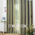 Fashion Green Striped Curtains of High Quality and Cheap Pri