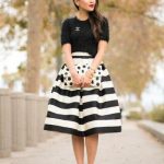 Black And White Stripe High Waist A-line Skirt | Fashion, Stripe .