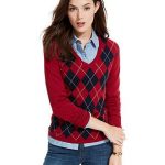 Tommy Hilfiger V-Neck Argyle Sweater - Sweaters - Women - Macy's .