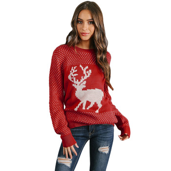 Winter Knitted Christmas Sweater Women,Ladies Long Sleeve .