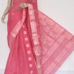 Pink Handwoven Bengal Tant Cotton Saree (Without Blouse) 14008 .
