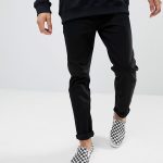 ASOS DESIGN tapered jeans in black | AS