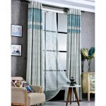 Modern Baby Blue Jacquard Chenille Modern Thick Curtains Onli