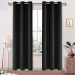 Amazon.com: DWCN Black Thick Blackout Curtains Room Darkening .