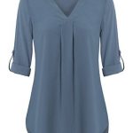 Youtalia Women Tops and Blouses, Ladies Loose Solid Chiffon Blouse .