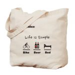 Cycling T Shirt - Life is Simple - Bike - Tote Bag by ProAmBike .