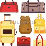 Vector set of travel bags. illustration with different types .