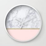 Marble Gold Blush Pink Pattern Wall Clock . Find it on @society6 .