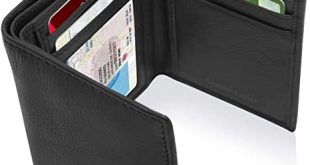 Genuine Leather Wallets For Men - Trifold Mens Wallet With ID .