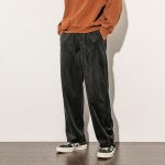 Corduroy pants men casual loose staight trousers mens joggers .