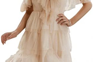 Simplee Women's Sexy Tulle Dress Ruffle Strappy A line Mini .