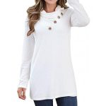 Womens Tops Long Sleeve Cowl Neck Tunic Sweaters Pullover .