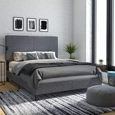 Amazon.com: DHP Janford Upholstered Bed with Chic Design, Queen .