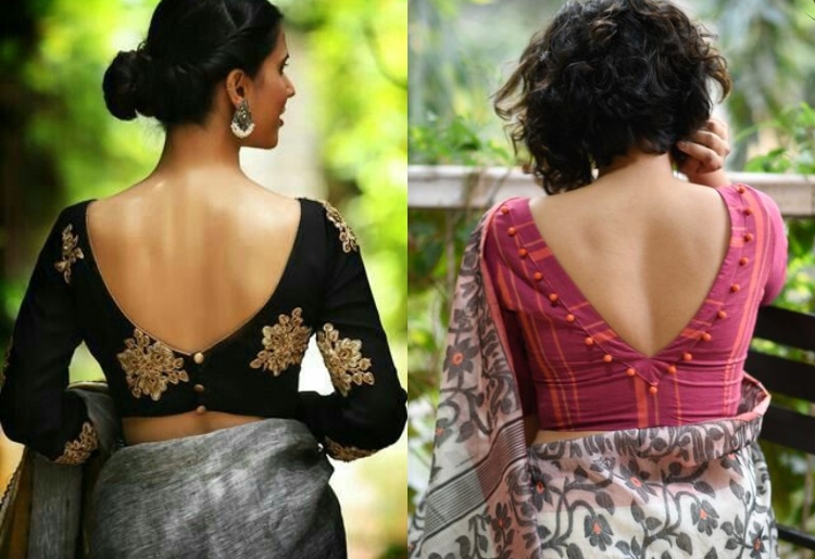 9 Designer Back Neck Blouse Designs for your Sarees and Leheng