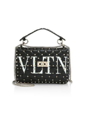 Valentino - Valentino Garavani Medium Rockstud Spike VLTN Leather .