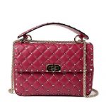 Valentino Rockstud Spike quilted leather handbag Red – Designer .